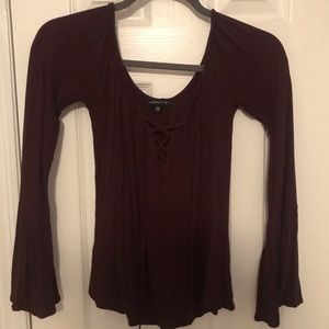 maroon blouse